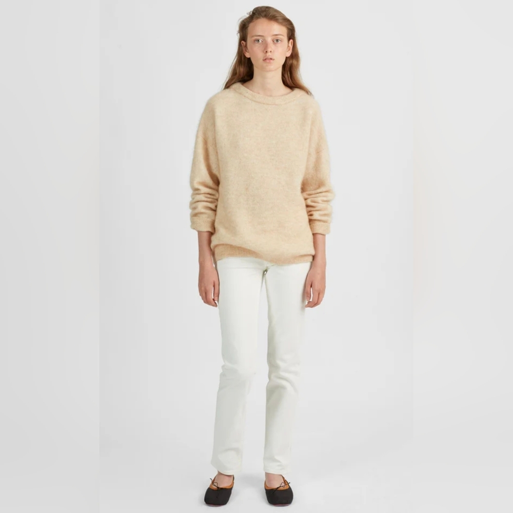 Acne Studios Dramatic Mohair Crewneck Pullover Light Camel Size XS